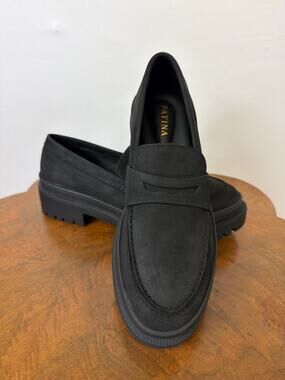 NWT Patina by Portland Leather Black Zoe Chunky Loafer Shoes Size 10.5 Mexico